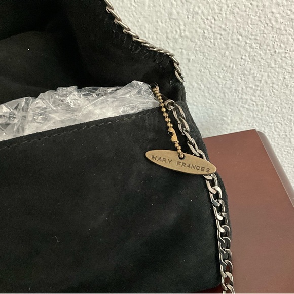 NEW RETIRED MARY FRANCES FRACTURED N347 CLUTCH BLACK SUEDE STONES - Picture 2 of 4